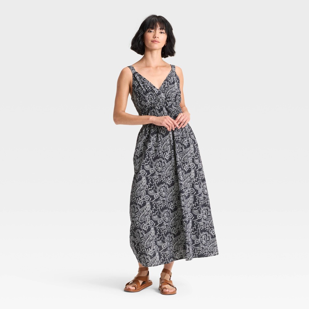 Maxi Sundress - Navy Blue Paisley S